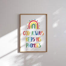 Load image into Gallery viewer, Watercolor colorful rainbow Christian kids bible verse art print 07-26601