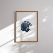Load image into Gallery viewer, Watercolor Blue American football set of 6 art prints 07-29601