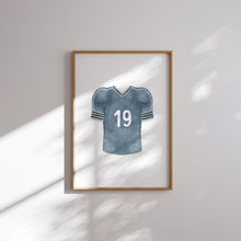 Load image into Gallery viewer, Watercolor Blue American football set of 6 art prints 07-29601