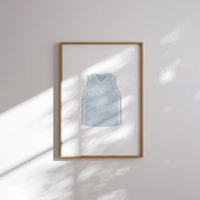 Load image into Gallery viewer, Watercolor blue sports jersey set of 6 art print 07-332