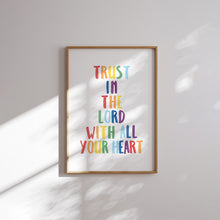 Load image into Gallery viewer, Watercolor colorful rainbow Christian kids bible verse art print 07-26601