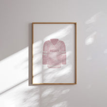 Load image into Gallery viewer, watercolor pink hockey art print (Choose your print) 07-31301