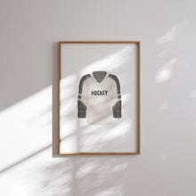 Load image into Gallery viewer, watercolor black neutral hockey art print (Choose your print) 07-31304