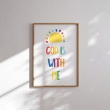 Load image into Gallery viewer, Watercolor colorful rainbow Christian kids bible verse art print 07-26601