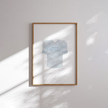 Load image into Gallery viewer, Watercolor blue sports jersey set of 6 art print 07-332