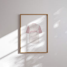 Load image into Gallery viewer, watercolor pink baseball art print (Choose your print) 07-31401