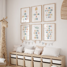 Load image into Gallery viewer, set of 6 boho Christian kids bible verse art prints 07-20102