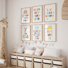 Load image into Gallery viewer, Watercolor colorful rainbow Christian kids bible verse art print 07-26601