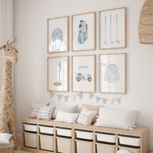 Load image into Gallery viewer, Blue watercolor golf set of 6 art print 07-27104