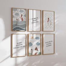 Load image into Gallery viewer, Watercolor Christian kids Jesus art print set of 6 07-268