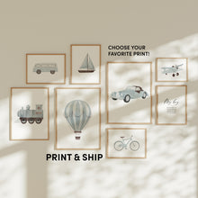 Load image into Gallery viewer, Blue transportation art print 07-248