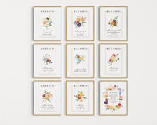 Load image into Gallery viewer, Flower Beatitudes set of 9 art prints