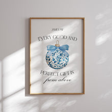 Load image into Gallery viewer, Blue Christian Christmas Wall Art Print (Choose your print) 13-224