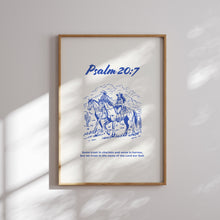 Load image into Gallery viewer, Blue retro cowgirl bible verse wall art print (Choose your print) 02-321