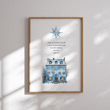 Load image into Gallery viewer, Blue Christian Christmas Wall Art Print (Choose your print) 13-224