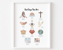 Load image into Gallery viewer, set of 9 Christian kids educational art print 07-237