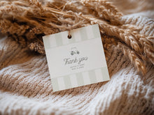 Load image into Gallery viewer, Sage green baby shower gift favor tag template, Editable modern golf cart baby shower, baby shower favor tag, digital template 0206