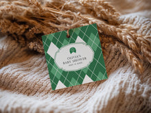 Load image into Gallery viewer, Corjl green golf caddie Editable baby shower gift favor tag template 0209