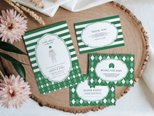 Load image into Gallery viewer, Green golf caddy baby shower party template mini set 0209