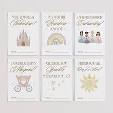 Load image into Gallery viewer, Princess Valentine’s Day Cards for Kids, Printable Fairy Tale Classroom Gift Tag, Instant Download 0803