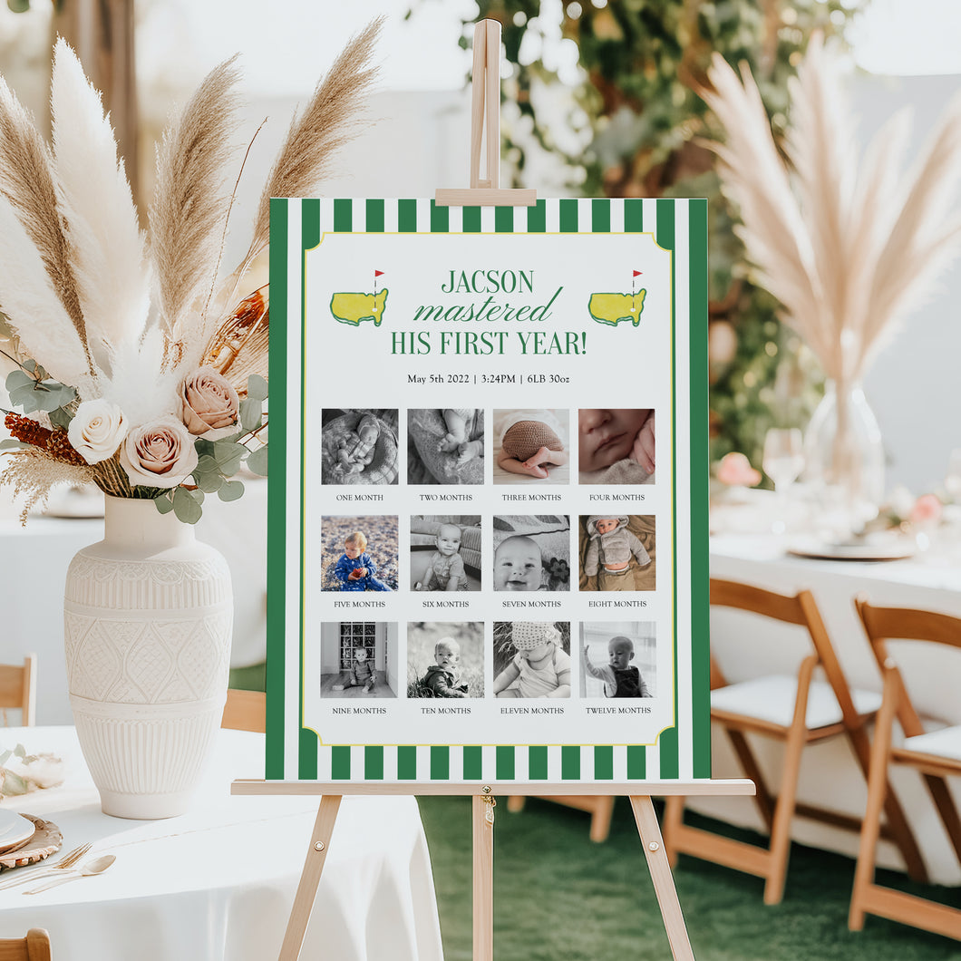 0313 green golf masters photo milestone template