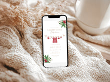 Load image into Gallery viewer, 2029 Winter Christmas Baby Shower Invitation: Editable Holiday Invite (Digital Download)
