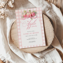 Load image into Gallery viewer, 0317 pink apple birthday invitation

