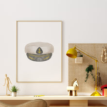 Load image into Gallery viewer, Watercolor Marine Corps Officer Hat Art Print 07-256
