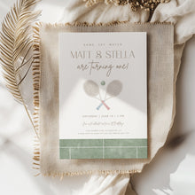 Load image into Gallery viewer, 0312 Twin tennis birthday invitation template
