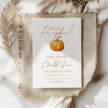 Load image into Gallery viewer, 2019 hello pumpkin baby shower invitation template
