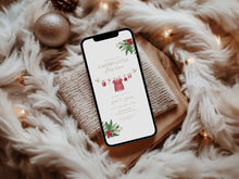 Load image into Gallery viewer, 2029 Winter Christmas Baby Shower Invitation: Editable Holiday Invite (Digital Download)
