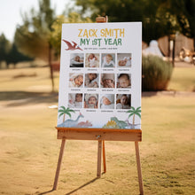 Load image into Gallery viewer, 0323 Editable Dinosaur Birthday Photo Milestone Board | Printable Party Sign &amp; Decor | Digital Download
