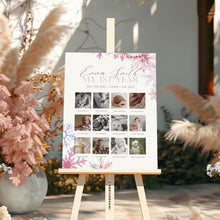 Load image into Gallery viewer, 0319 Pink Snowflakes Winter Onederland Milestone Sign Template - Editable 12-Month Growth Chart Digital Download
