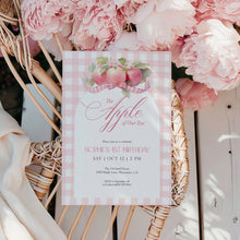 Load image into Gallery viewer, 0317 pink apple birthday invitation
