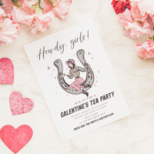 Load image into Gallery viewer, 08012 Galentines Cowgirl Western Pink Girls Tea Party Editable Template, Digital Download
