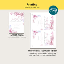 Load image into Gallery viewer, 0319 Pink Winter ONE-derland 1st Birthday Invitation, Pink Snowflake Girl Winter Wonderland Invite
