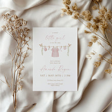 Load image into Gallery viewer, Editable Pink Baby Girl Dress Shower Invitation, Digital Download, Editable template 2031
