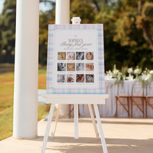 Load image into Gallery viewer, Bearly First Birthday Twins Milestone Board, Pink &amp; Blue Plaid 12 Monthly Photos, Digital Download 0327
