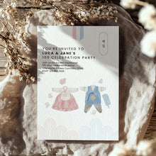 Load image into Gallery viewer, 0304 Korean Twins Hanbok 100 day invitation

