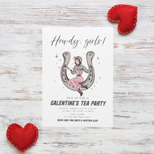 Load image into Gallery viewer, 08012 Galentines Cowgirl Western Pink Girls Tea Party Editable Template, Digital Download
