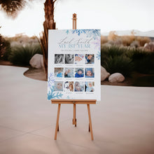 Load image into Gallery viewer, 0319 Blue Snowflakes Winter Onederland Milestone Sign Template - Editable 12-Month Growth Chart Digital Download
