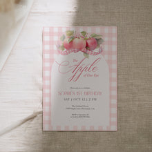 Load image into Gallery viewer, 0317 pink apple birthday invitation
