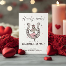 Load image into Gallery viewer, 08012 Galentines Cowgirl Western Pink Girls Tea Party Editable Template, Digital Download
