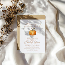 Load image into Gallery viewer, 2019 hello pumpkin baby shower invitation template
