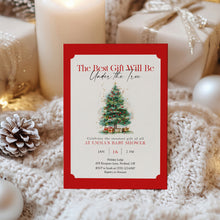 Load image into Gallery viewer, 2024 Winter Christmas best gift Christmas tree baby shower invitation template
