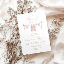 Load image into Gallery viewer, Editable Pink Baby Girl Dress Shower Invitation, Digital Download, Editable template 2031
