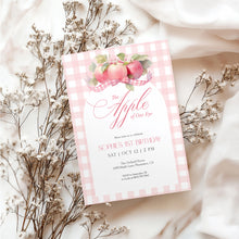 Load image into Gallery viewer, 0317 pink apple birthday invitation
