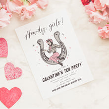 Load image into Gallery viewer, 08012 Galentines Cowgirl Western Pink Girls Tea Party Editable Template, Digital Download
