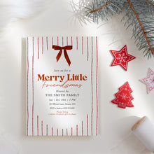 Load image into Gallery viewer, 2033 Merry Little Friendsmas Party Invite, Editable Christmas Holiday Template, Digital Download
