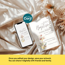 Load image into Gallery viewer, 0501 flower cross invitation template
